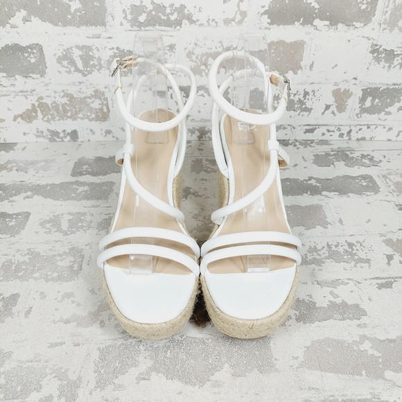 NEW BP White Cohan Espadrille Wedge Strappy Sandals W633 - Picture 7 of 11